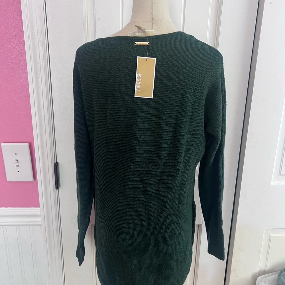 Michael Kors Green Sweater with Gold Button Accents Size Small NWT - Picture 2 of 2